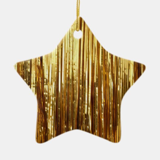 Glam Gold Sparkle Stripes Bruiloft Keramisch Ornament (Voorkant)