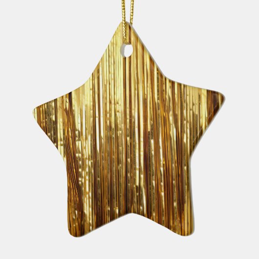 Glam Gold Sparkle Stripes Bruiloft Keramisch Ornament (Links)