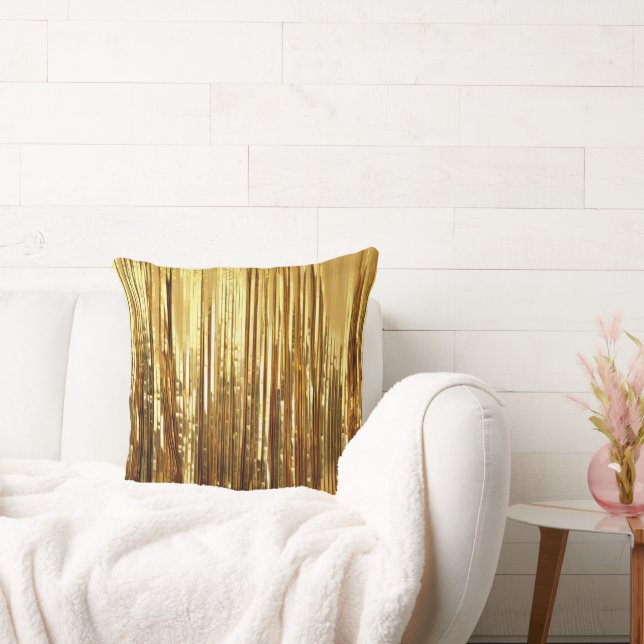 Glam Gold Sparkle Stripes Kussen (Bank)