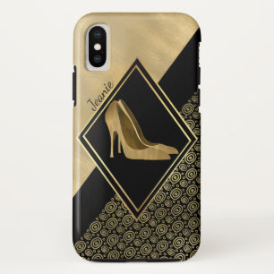 Glam Gold Stilletto Heels iPhone X Hoesje