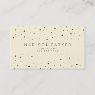 Glam Gold-Stippen op Ecru Visitekaartje