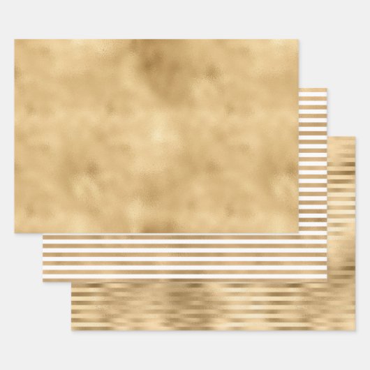 Glam Gold Stripes Inpakpapier Vel (Set)