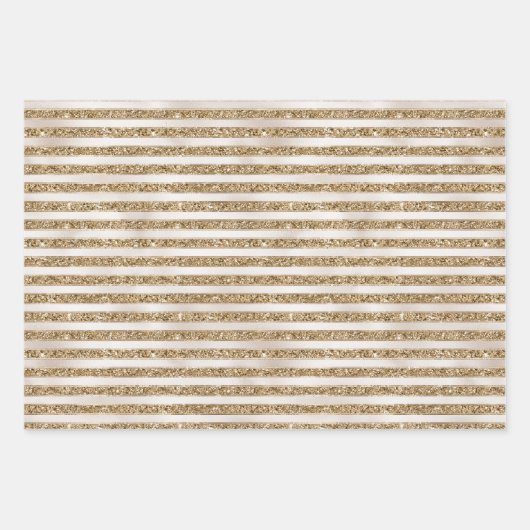 Glam Gold Stripes Inpakpapier Vel (Voorkant)
