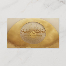 Glam Gold Sunburst Hair & Makeup Artist Card Visitekaartje