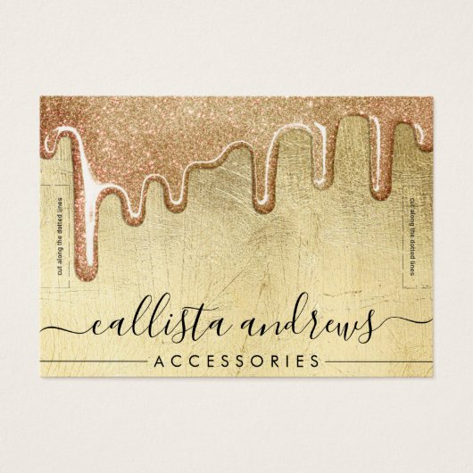 Glam Gold Thick Glitter Drift Bracelet Display Visitekaartje (Voorkant)