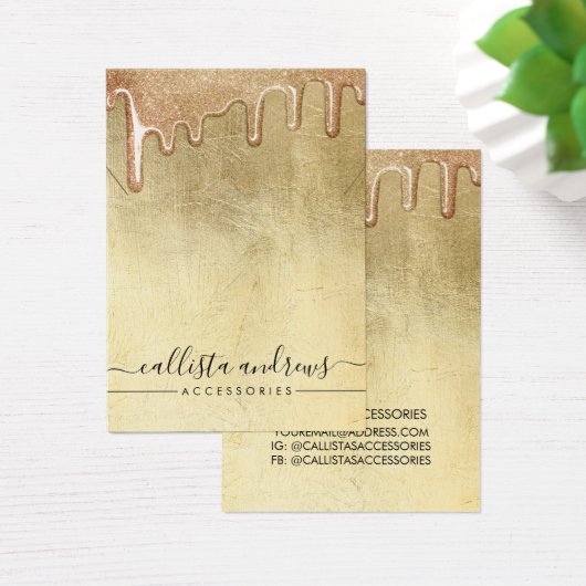 Glam Gold Thick Glitter Drift Ketting Display Visitekaartje (Bureau)