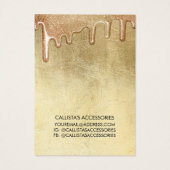 Glam Gold Thick Glitter Drift Ketting Display Visitekaartje (Achterkant)
