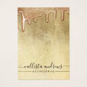 Glam Gold Thick Glitter Drift Ketting Display Visitekaartje (Voorkant)