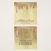 Glam Gold Thick Glitter drukt haarklemscherm af Vierkante Visitekaartjes (Voorkant /achterkant)