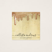 Glam Gold Thick Glitter drukt haarklemscherm af Vierkante Visitekaartjes (Voorkant)