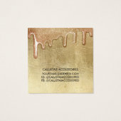 Glam Gold Thick Glitter drukt haarklemscherm af Vierkante Visitekaartjes (Achterkant)