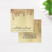 Glam Gold Thick Glitter drukt haarklemscherm af Vierkante Visitekaartjes (Bureau)