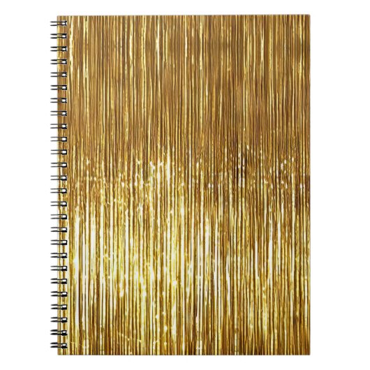 Glam Gold Tinsel Stripes Notitieboek (Voorkant)