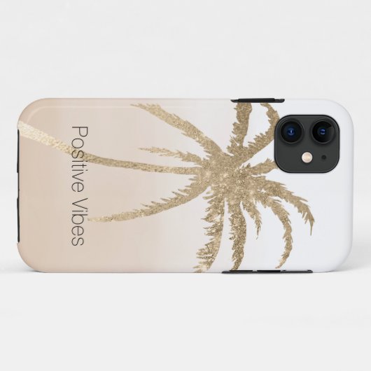Glam Gold Tropical Palm ombre Case-Mate iPhone Case (Achterkant (horizontaal))