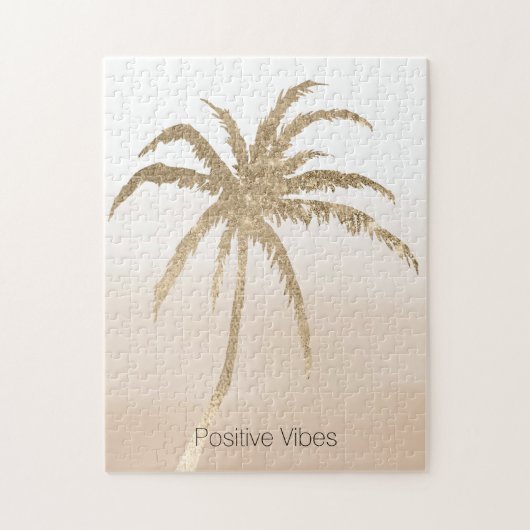 Glam Gold Tropical Palm ombre Legpuzzel (Verticaal)