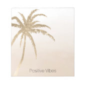 Glam Gold Tropical Palm ombre Notitieblok (Voorkant)