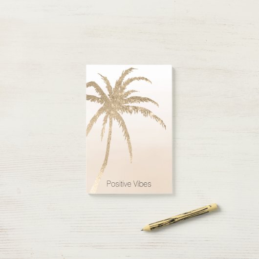 Glam Gold Tropical Palm ombre Post-it® Notes (Op bureau)