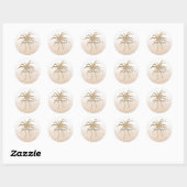 Glam Gold Tropical Palm Ombre Ronde Sticker (Vel)