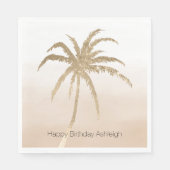 Glam Gold Tropical Palm Ombre Servet (Voorkant)
