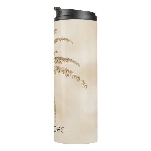Glam Gold Tropical Palm Ombre Thermosbeker (Geroteerd rechts)