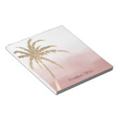 Glam Gold Tropical Palm Pink ombre Notitieblok (Schuin)