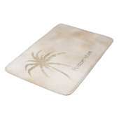 Glam Gold Tropical Palm Tree Ombre Badmat (Gekanteld)