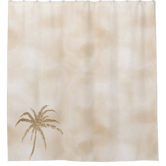 Glam Gold Tropical Palm Tree Ombre            Douchegordijn (Voorkant)