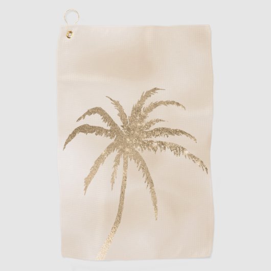 Glam Gold Tropical Palm Tree Ombre               Golfhanddoek (Voorkant)