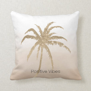 Glam Gold Tropical Palm Tree Ombre        Kussen