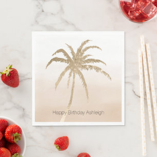 Glam Gold Tropical Palm Tree Ombre     Servet