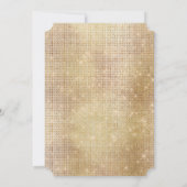 Glam Gold Tropische bladeren Sparkle bruiloft Kaart (Achterkant)
