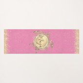 Glam Gold Turtle Sterren op Roze Gepersonaliseerd Yogamat (Achterkant (horizontaal))