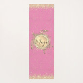 Glam Gold Turtle Sterren op Roze Gepersonaliseerd Yogamat (Achterkant)