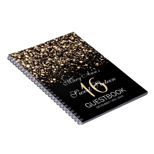 Glam Gold uit het Midnight Glam Gold van 16 partij Notitieboek (Rechterzijde)