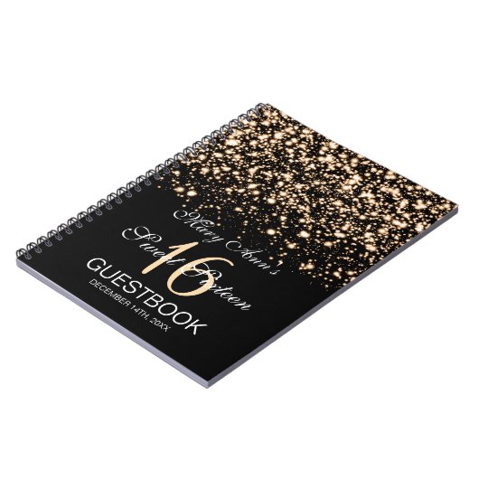 Glam Gold uit het Midnight Glam Gold van 16 partij Notitieboek (Linkerzijde)