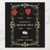 Glam Gold Vegas Casino Royale Vrijgezellenfeest Wijn Etiket (Enkel label)