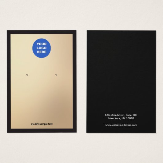 Glam Gold voegt uw Logo toe met de Kaart voor het  (Voorkant /achterkant)