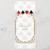 Glam Gold White Art Deco Casino Huwelijk Menu (Achterkant)
