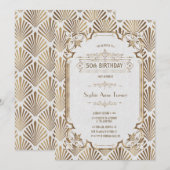 Glam Gold White Art Deco Gatsby 50ste verjaardag Kaart (Voorkant / Achterkant)