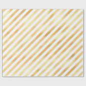 Glam Gold White Diagonaal Stripe Cadeaupapier (Vlak)