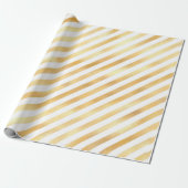 Glam Gold White Diagonaal Stripe Cadeaupapier (Uitgerold)