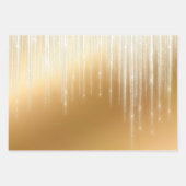Glam Gold White Icicles kerst Inpakpapier Vel (Voorkant 3)