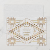 Glam Gold White — Ideaal voor bruiloft Kaart (Voorkant / Achterkant)