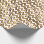 Glam Gold White Zigzag Stripes Cadeaupapier (Hoek)