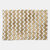 Glam Gold White Zigzag Stripes Theedoek (Horizontaal)