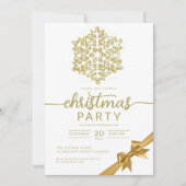 Glam Gold Winter Glitter Snowflake Company Xmas Kaart (Voorkant)