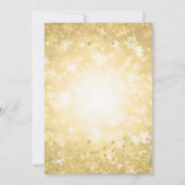 Glam Gold Winter Snowflake Company Green Ribbon Kaart (Achterkant)