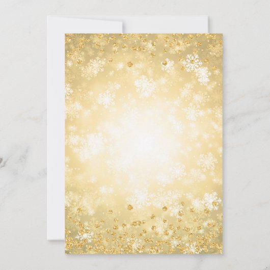 Glam Gold Winter Snowflake Company Green Ribbon Kaart (Achterkant)