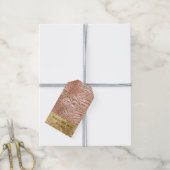 Glam Gold Zebra Glitter Roze Bont Cadeaulabel (Met Touw)