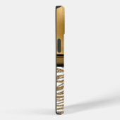Glam Gold Zebra Stripe Monogrammen Case-Mate iPhone Case (Achterkant / Rechts)